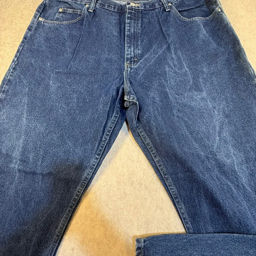 Wrangler Authentics Mens Relaxed Fit Jeans Dark Wash Blue 42x32 97801WDR Denim‎